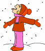 Clipart image of girl in snow